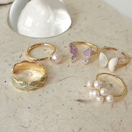 Vintage butterfly design open ring - image 2