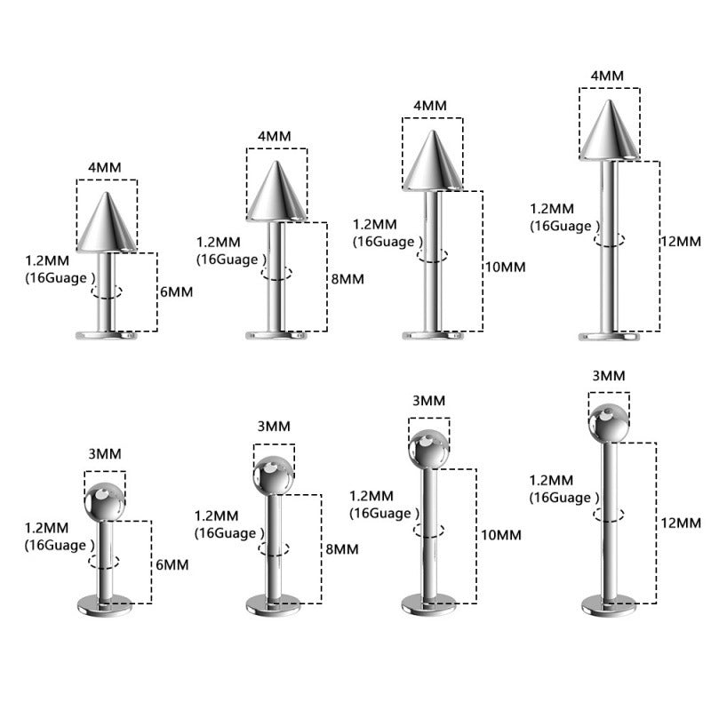 titanium lip piercing studs image 2