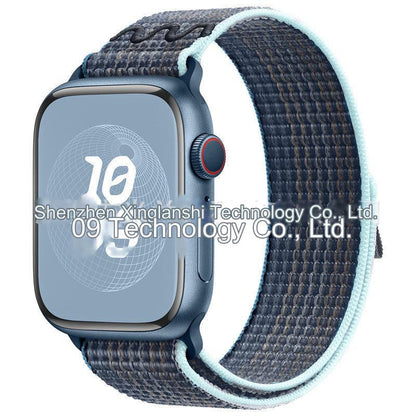 Stylish Nylon Braided Sports Band for Apple Watch - Compatible with Series 9/8/7/6/5/4/3/2/SE, Various Colors