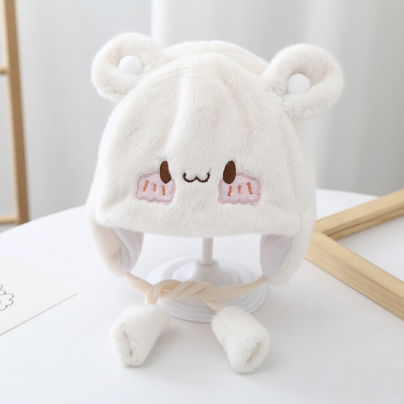 Cozy Plush Baby Hat Side View
