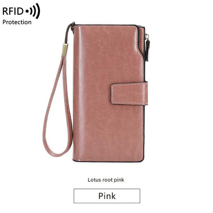 Durable long wallet with RFID protection