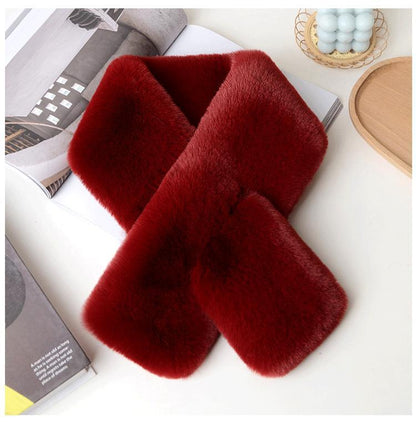 Double-sided plush scarf in various colors