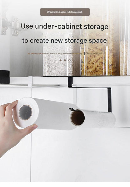 iron paper towels and essentials rack