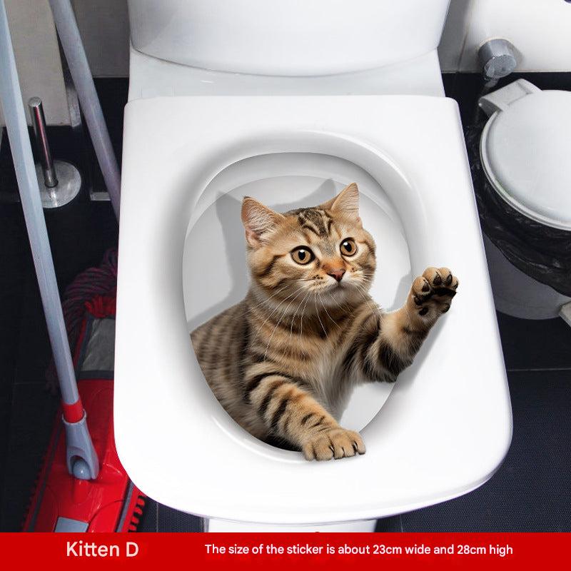 3D cat toilet sticker design 7