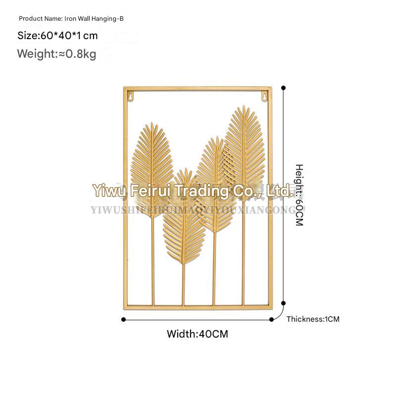 Close-up of metal leaf wall art design