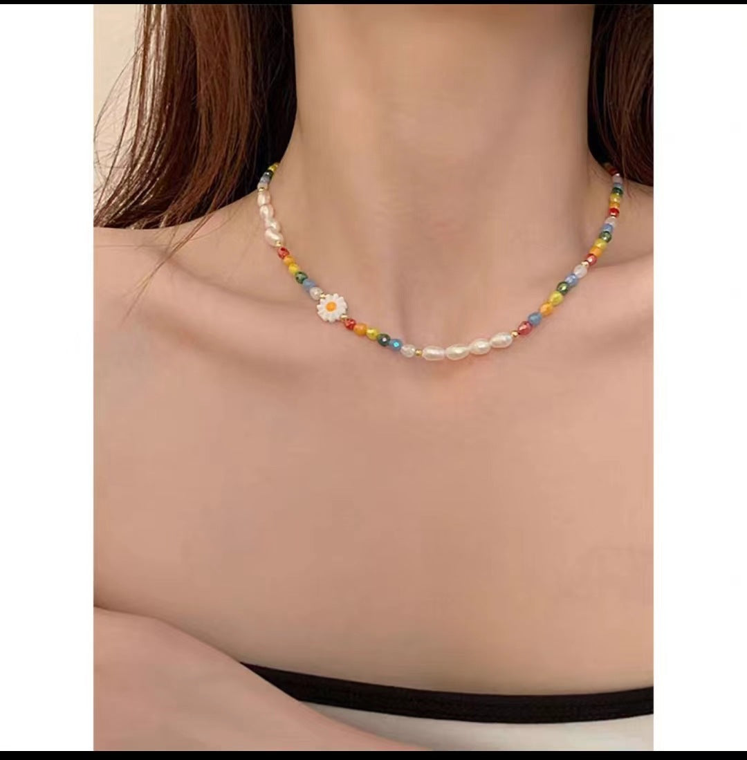 Elegant Floral Necklace on Display