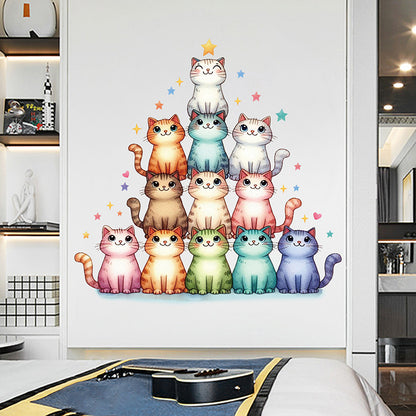 Cute cat wall art sticker for kid's room