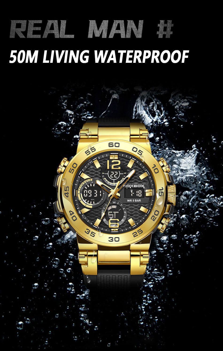 Multi-function sports watch with dual display