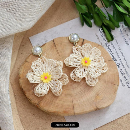 Bohemian vintage rattan earrings stylish design