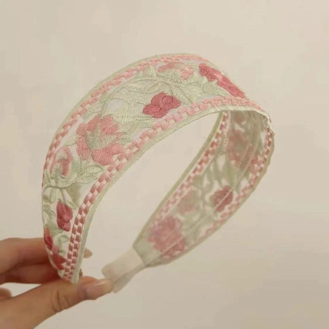 elegant purple floral embroidered accessory