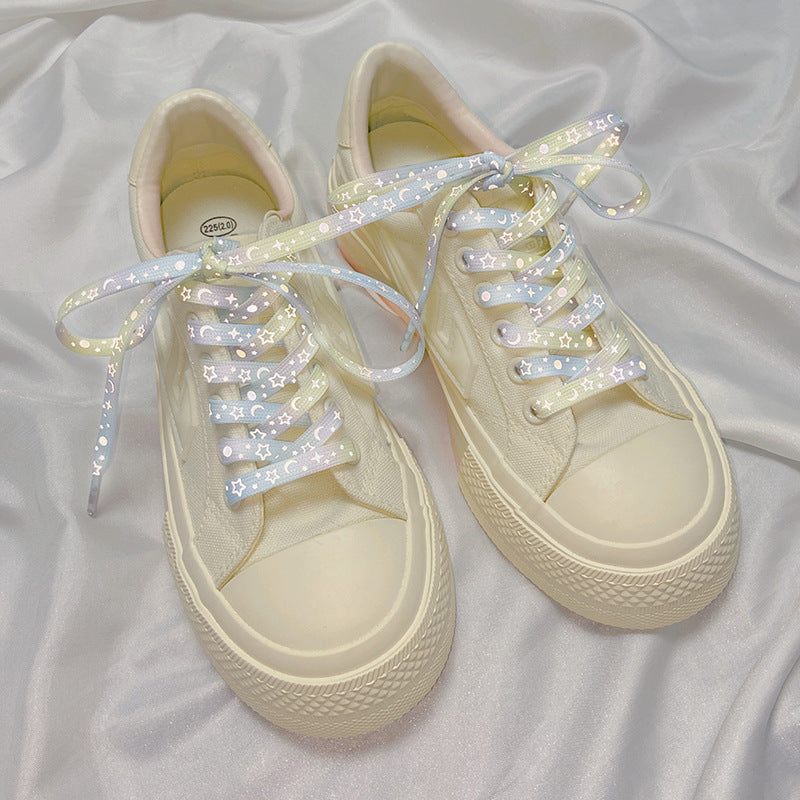 Different colors of shoelaces for men's and women's shoes