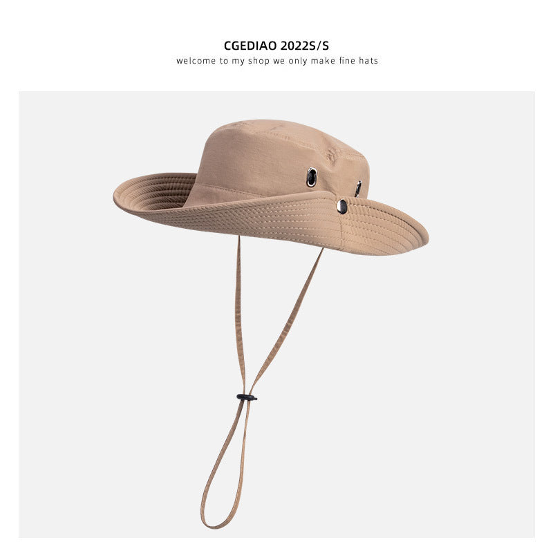 Green outdoor hat for camping
