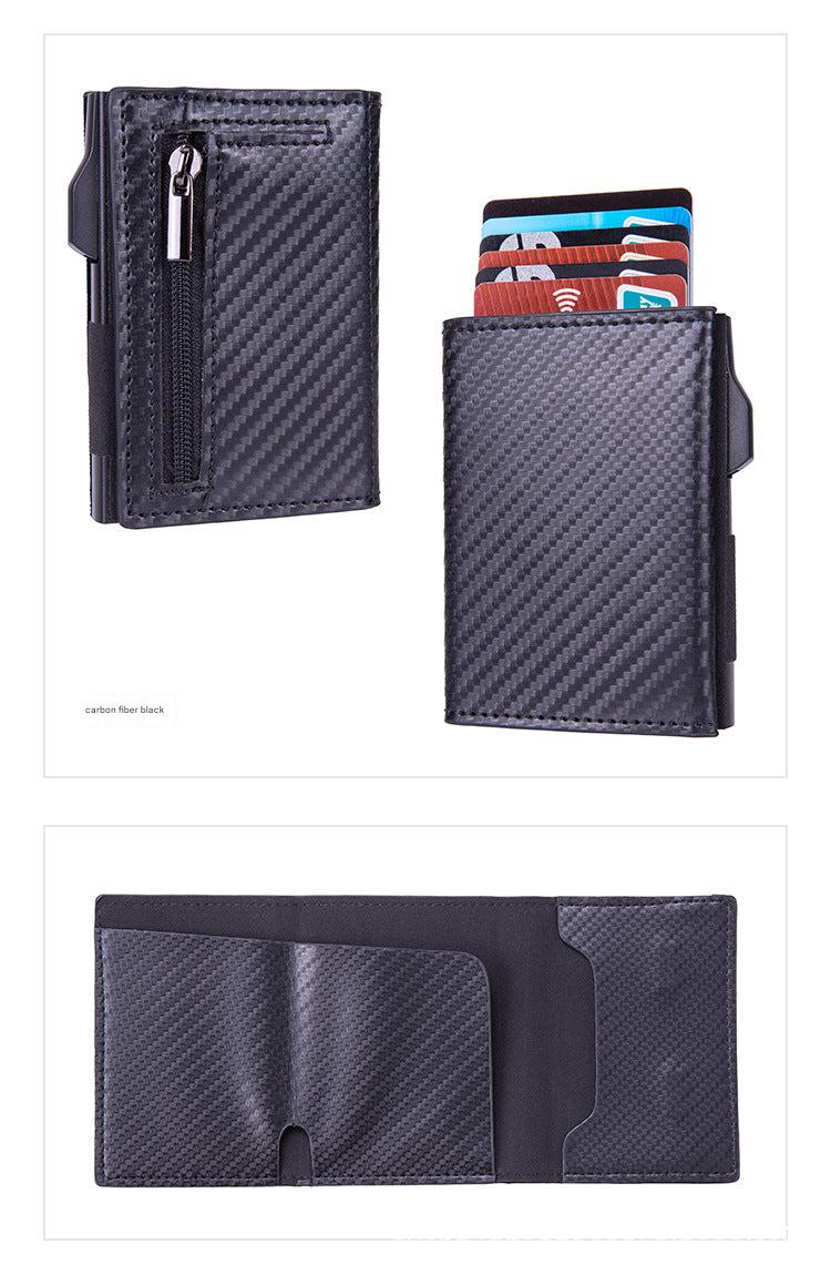 Close-up of RFID card wallet details