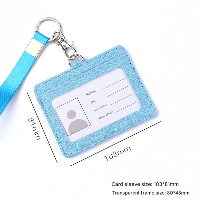 Blue PU leather multi-card holder with ID and pass slots