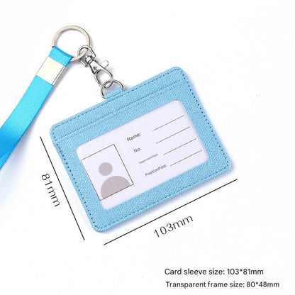 Blue PU leather multi-card holder with ID and pass slots