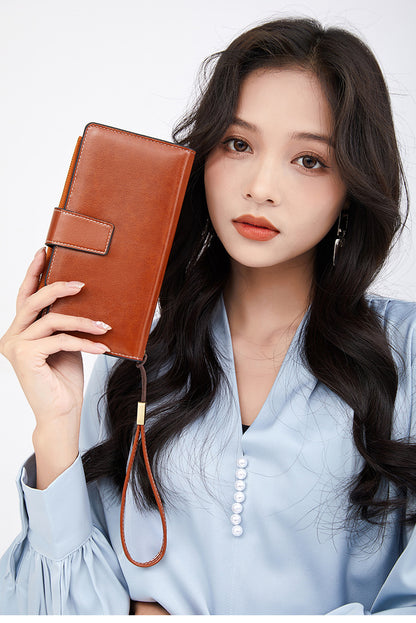 RFID blocking wallet in wine red