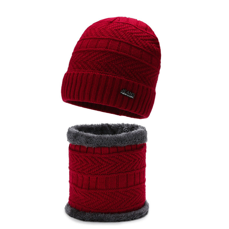 Men's winter knit beanie hat in black