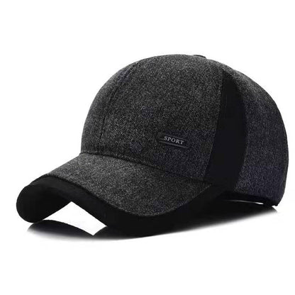 Stylish winter baseball cap for men with ear protection