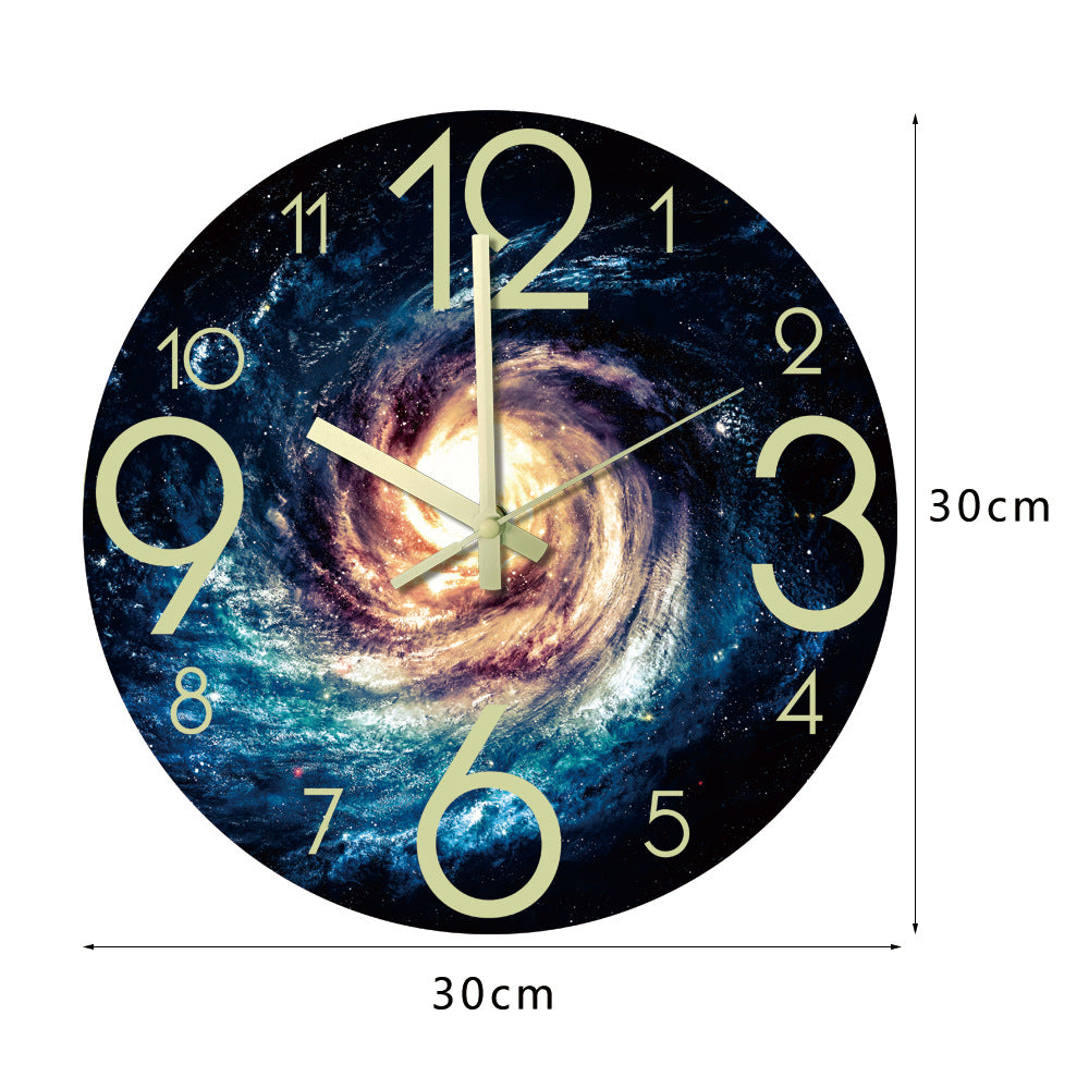 Silent moon phase clock with wooden texture