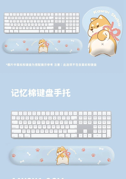 Cute Shiba Inu 3D Gaming Mouse Pad with Wrist Support - Natural Rubber Anti-Slip Design