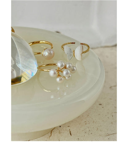 Elegant pearl butterfly ring for women - image 8