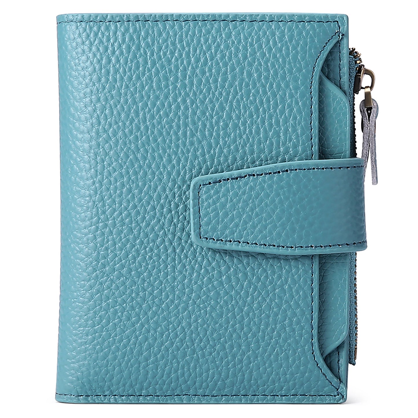 Stylish genuine leather wallet in light green