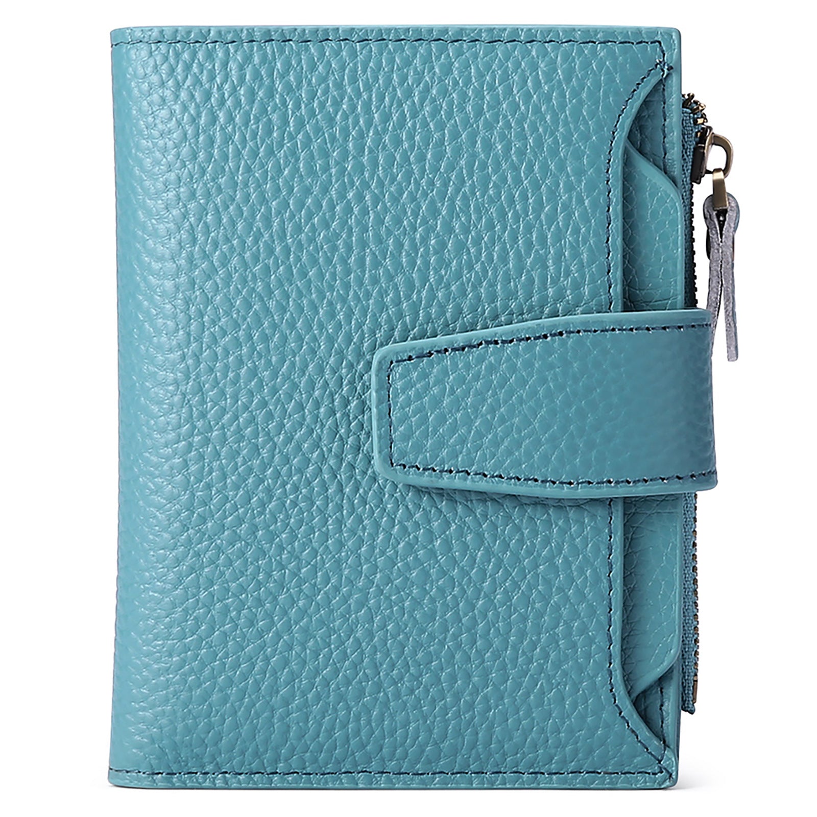 Stylish genuine leather wallet in light green