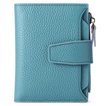 Stylish genuine leather wallet in light green