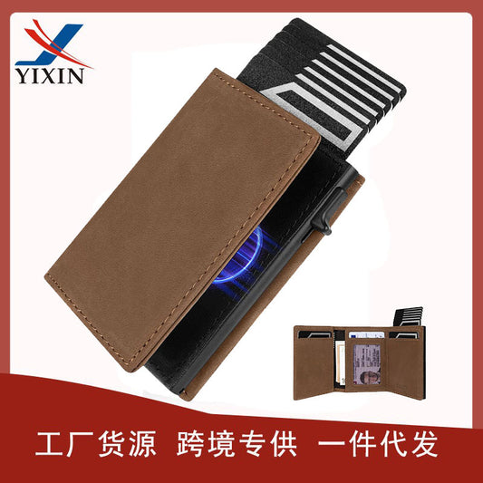Elegant brown leather wallet for men
