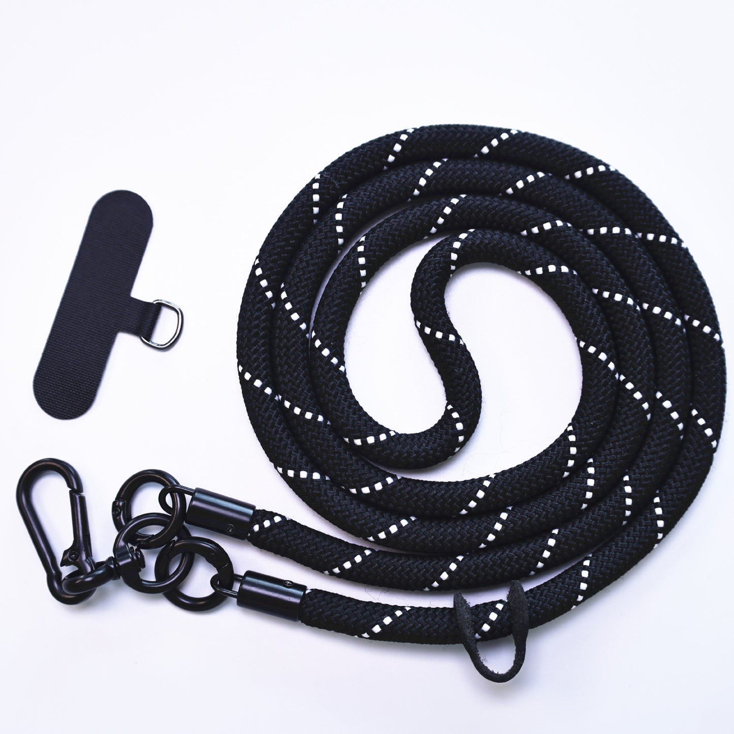 Mobile phone lanyard with metal clasp