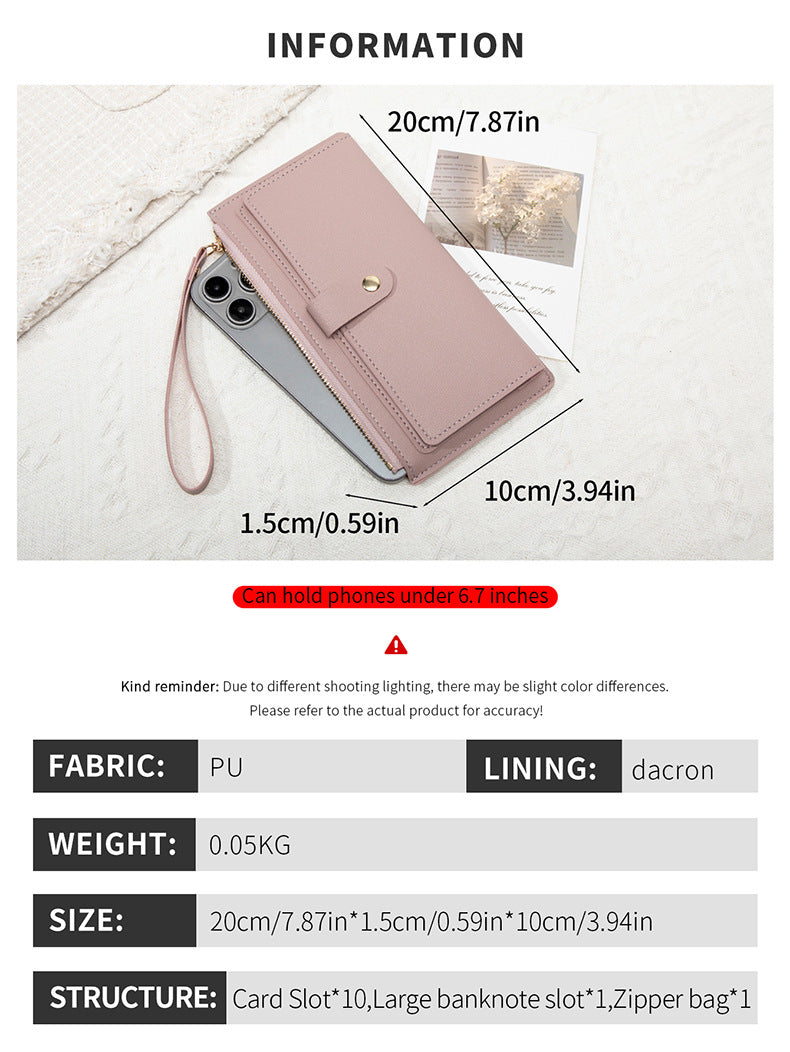 Multiple card slots in women's wallet