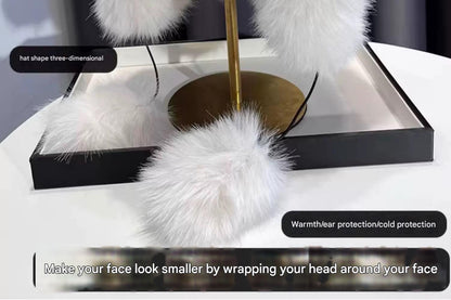 Cute plush winter hat with bear ears image 1