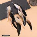 4-Long Multi-layer Black Brown Feather