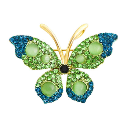 Elegant rhinestone butterfly brooch