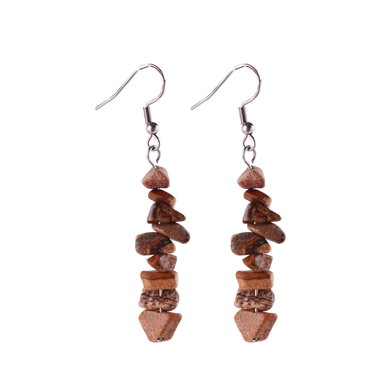 Handmade Natural Stone Crystal Drop Earrings Image 3
