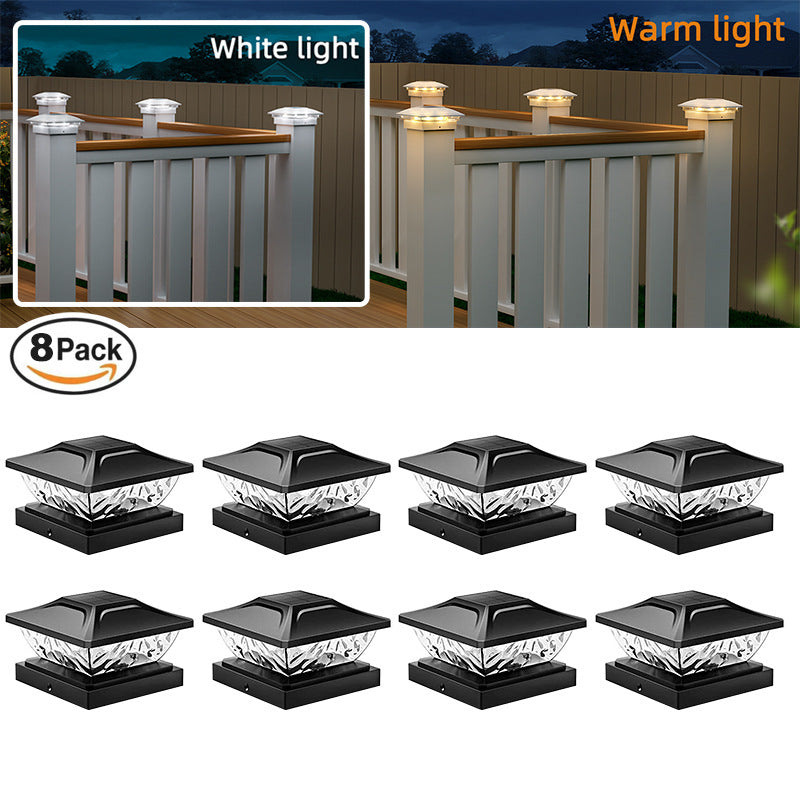 Dual color solar pillar light for landscape