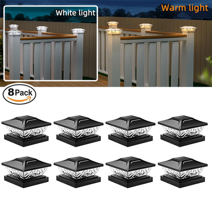 Dual color solar pillar light for landscape