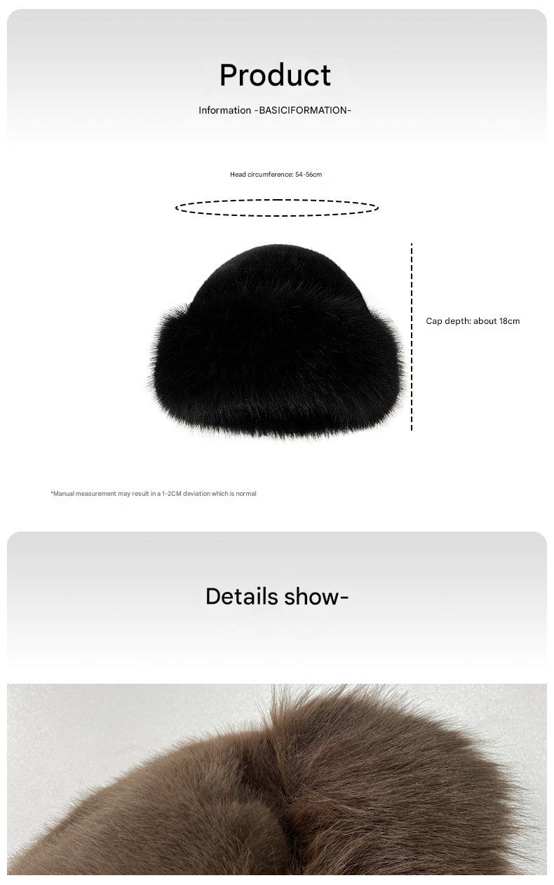 Mongolian style knitted fisherman's hat in coffee