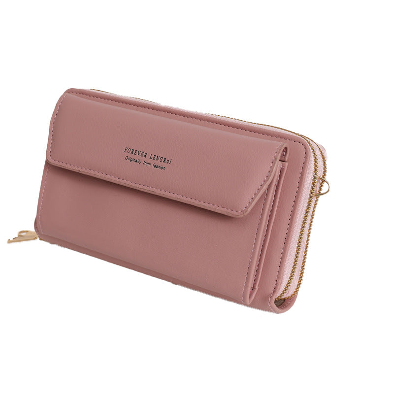 Green PU handbag with multiple compartments