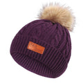 Single Pom-Pom Purple Hat