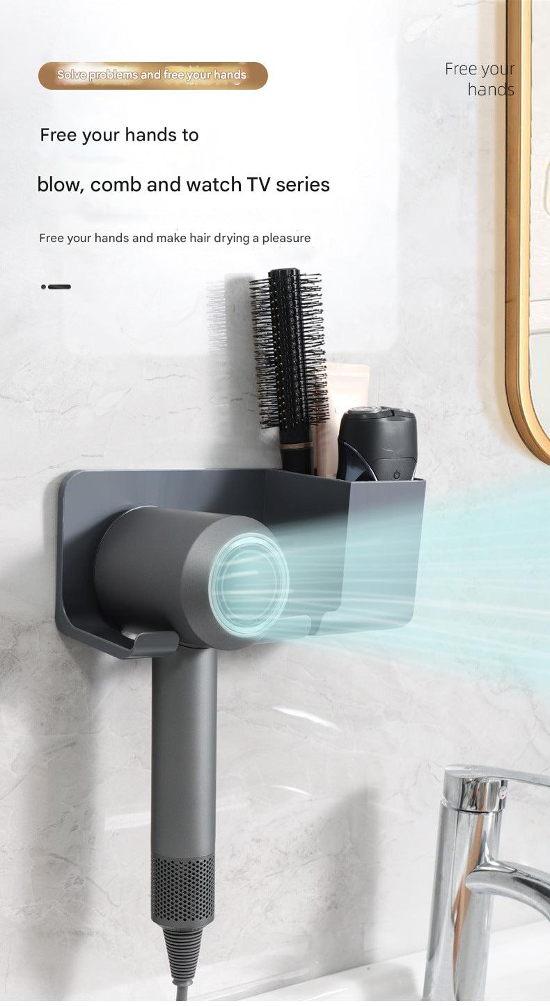 No drilling hair dryer rack