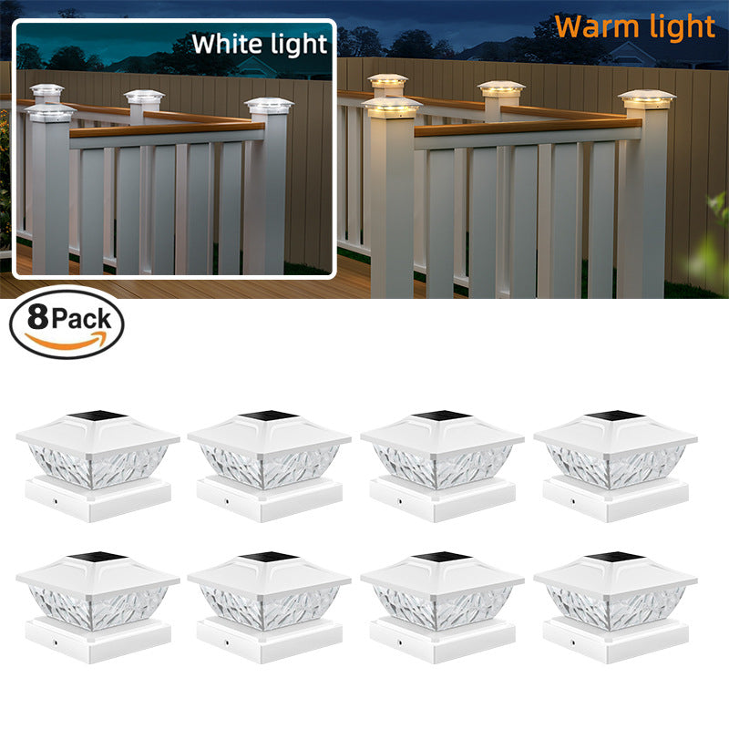Dual color solar pillar light for landscape