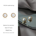 1#925 Silver Needle Earrings Pair