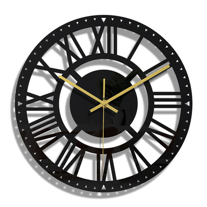 Stylish black acrylic round digital wall clock