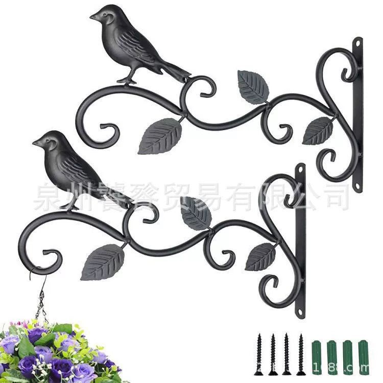 Elegant wall-mounted flower basket in black