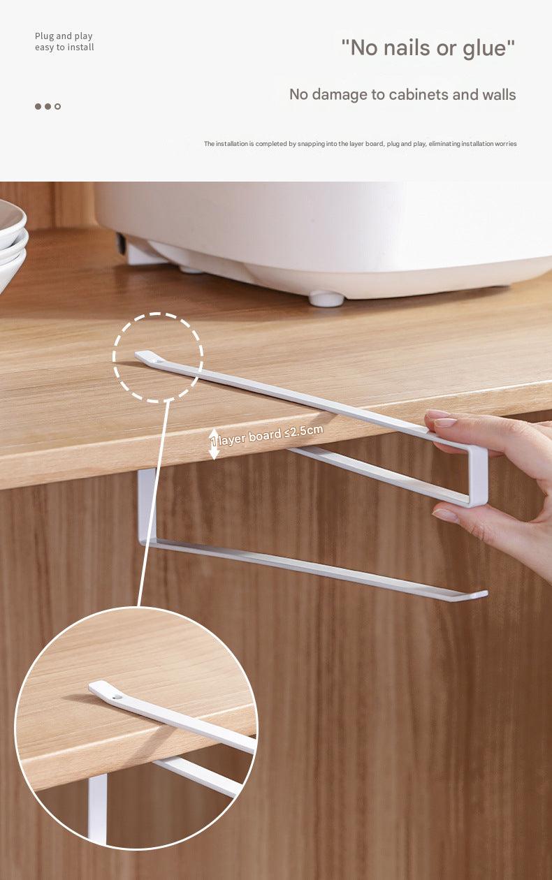 close-up of kitchen organizer rack