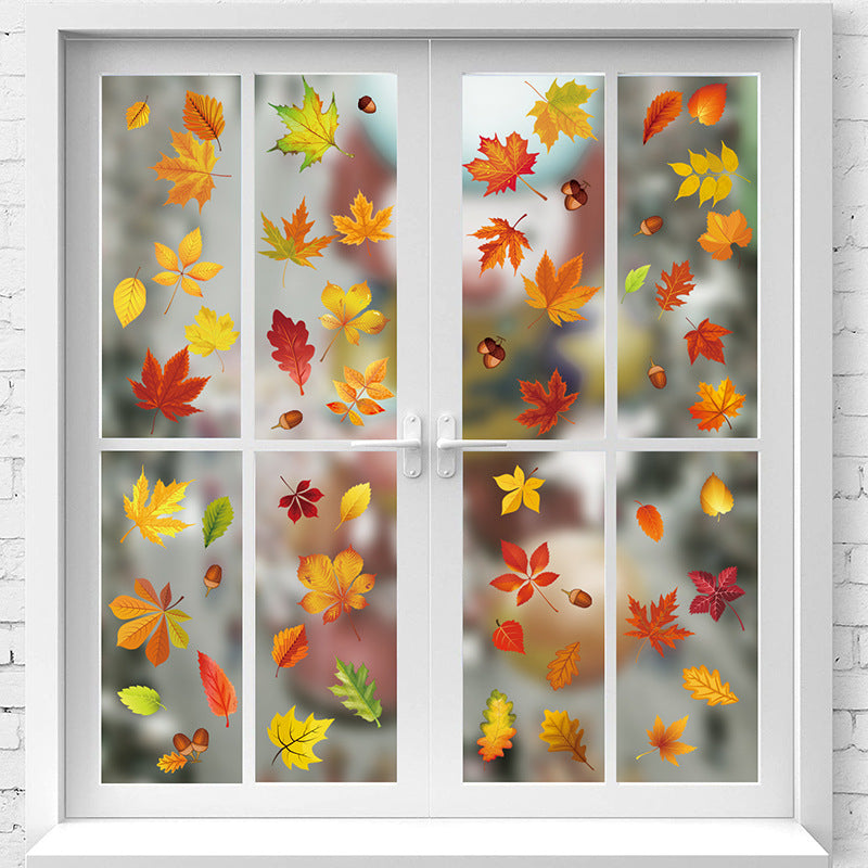 Thanksgiving themed window decor