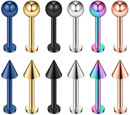 titanium lip piercing studs image 3