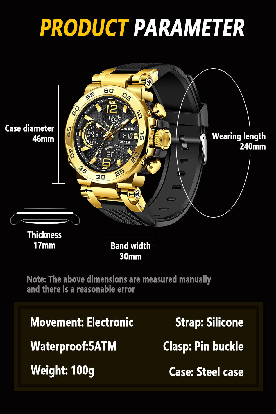 Stylish silicone strap watch for men