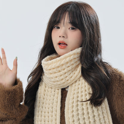 Cozy gray knit hat and scarf duo